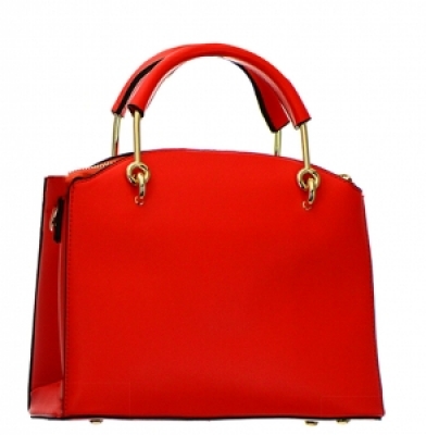 Faux Leather Handbag BH600 38107 Red